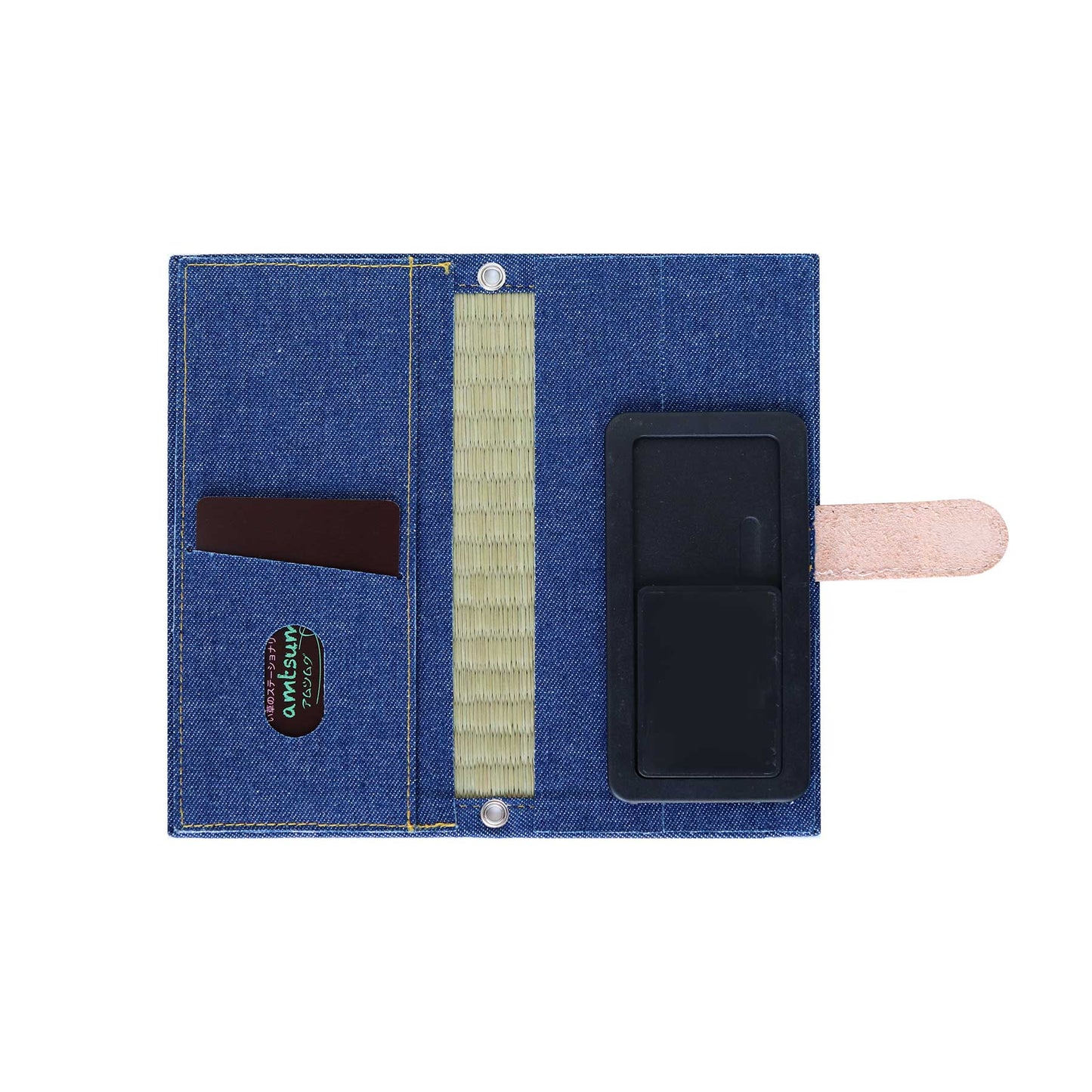 畳のスマートフォンケース(汎用Lサイズ)(色:生成 柄:デニム)