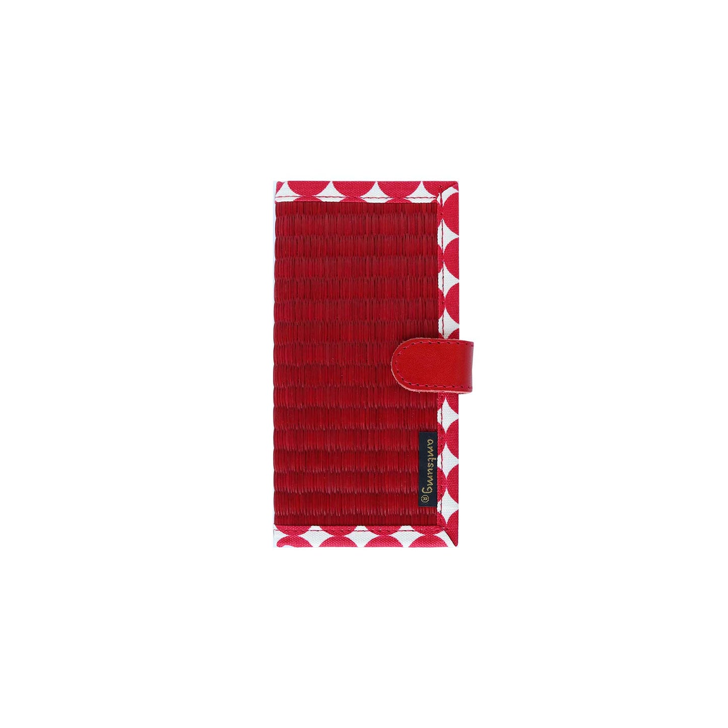 畳のスマートフォンケース(汎用Sサイズ)(色:赤 柄:ドットレッド)