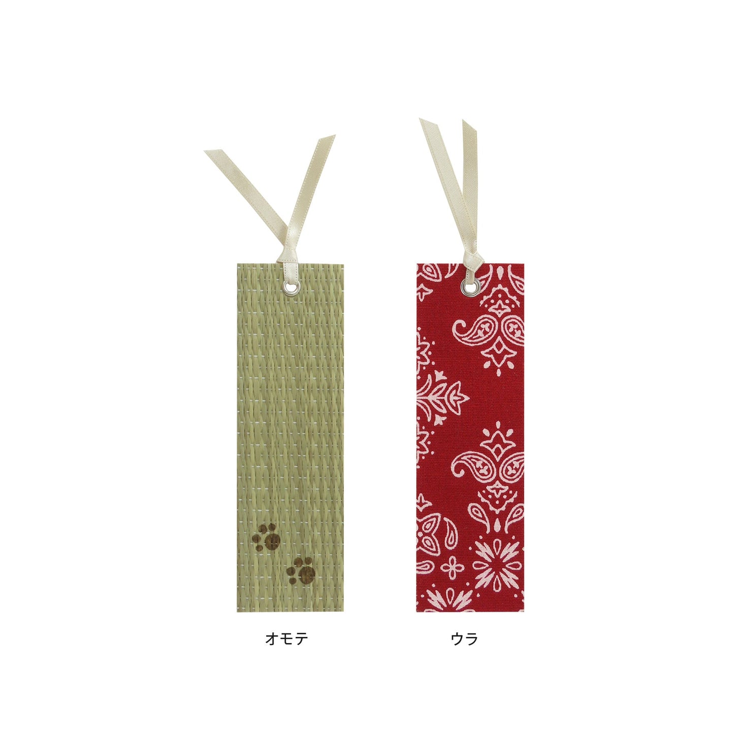 しおり(色:キナリ プリント柄:バンダナレッド)