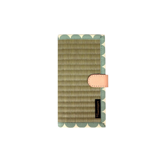 iPhoneケース 手帳型(X/XS)(色:キナリ 柄:ドットグリーン)