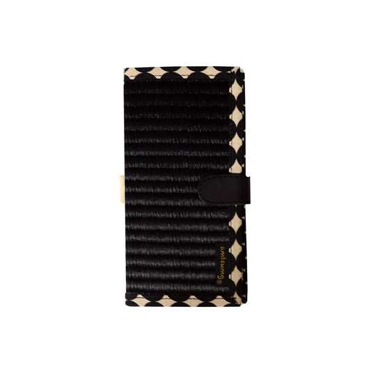 iPhoneケース 手帳型(8Plus/7Plus)(色:黒 柄:ドットブラック)