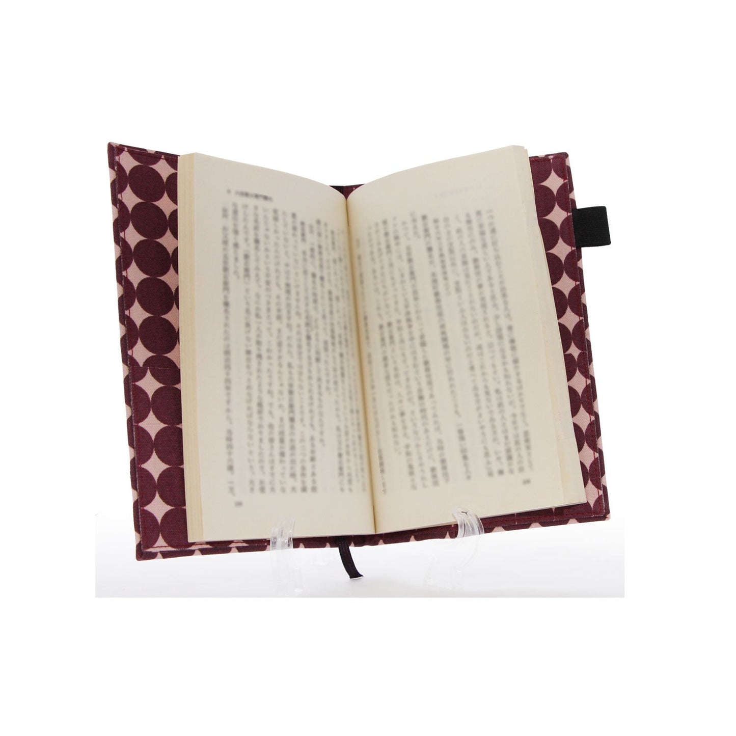 新書カバー(色:赤 柄:ドットパープル)