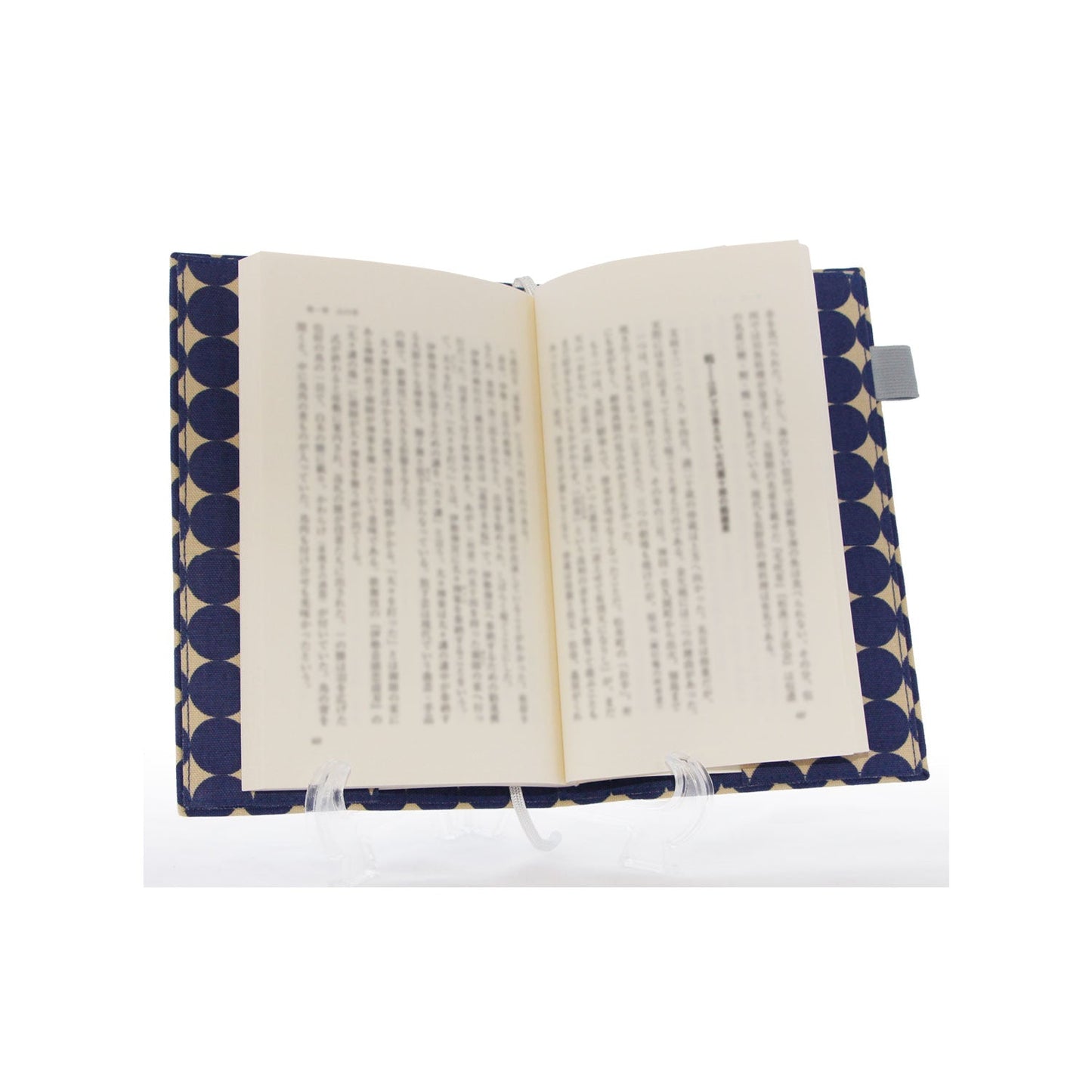 新書カバー(色:黒 柄:ドットネイビー)