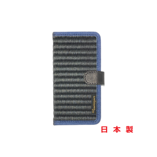 畳のスマートフォンケースR (iPhone8/7/SE2/SE3用) (色:黒 柄:デニム)