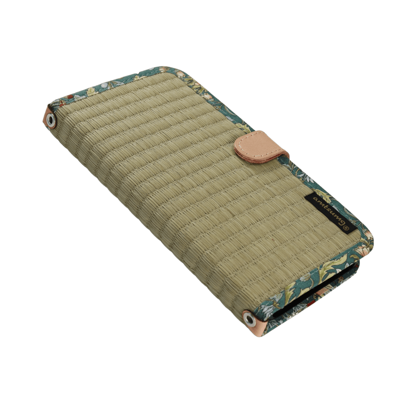 畳のスマートフォンケースR (iPhone 15 Pro Max 用) (色:生成 柄:ワイルドストロベリーGR)