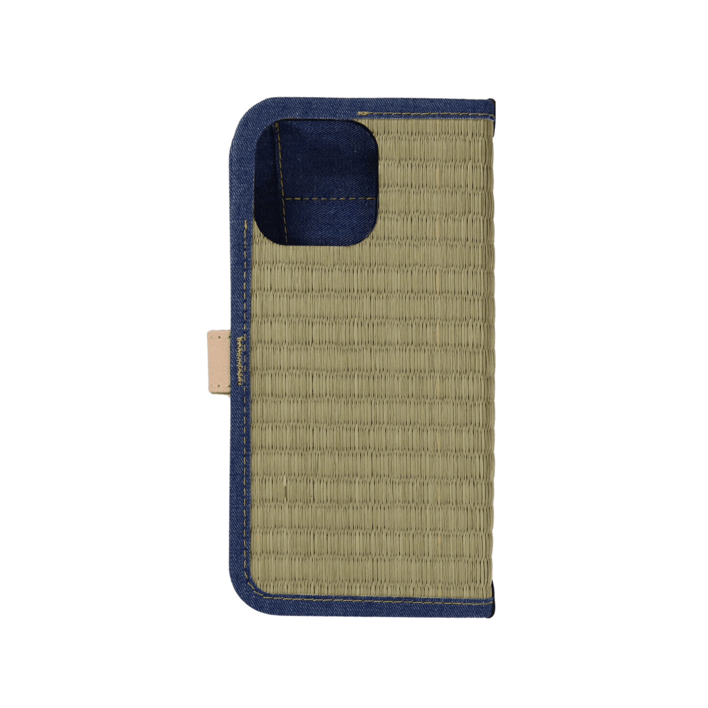 畳のスマートフォンケースR (iPhone 15 Pro Max 用) (色:生成 柄:デニム)